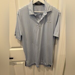 Ralph Lauren RLX Blue and White Striped Polo Shirt